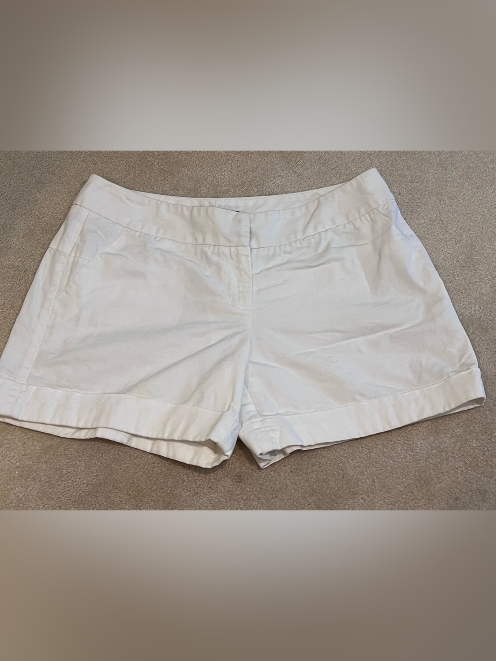 The Limited White Tailored Roll-Hem Shorts